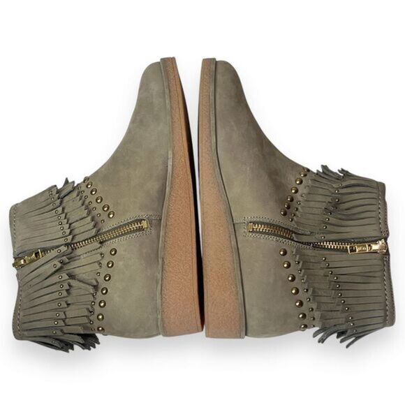 UGG Ariane Fringe Sahara Ankle Leather Boots Size 7.5 - Picture 6 of 11